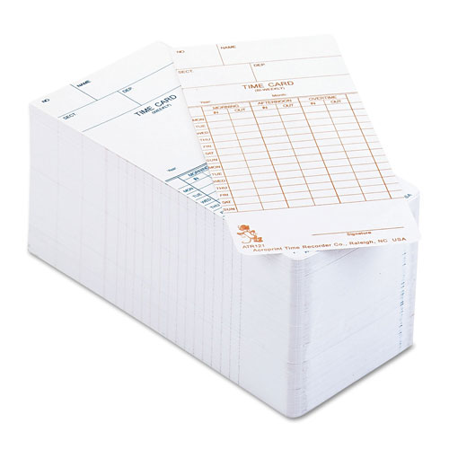 Acroprint Time Recorder Time Cards For Model ATR120 Time Clock, Weekly or Biweekly
