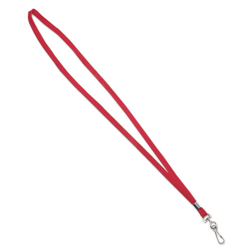 Advantus Deluxe Lanyards, J-Hook Style, 36" Long, Red, 24/Box