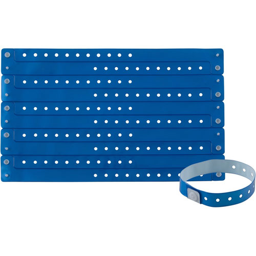 Advantus Wristbands, Vinyl, 3/5"Wx9-3/4"Lx1/50"H, 100/PK, Blue