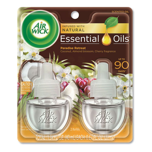 Air Wick Life Scents Scented Oil Refills, Paradise Retreat, 0.67 oz, 2/Pack, 6 Packs/Carton