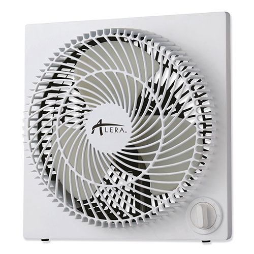 Alera 9" 3-Speed Desktop Box Fan, Plastic, White