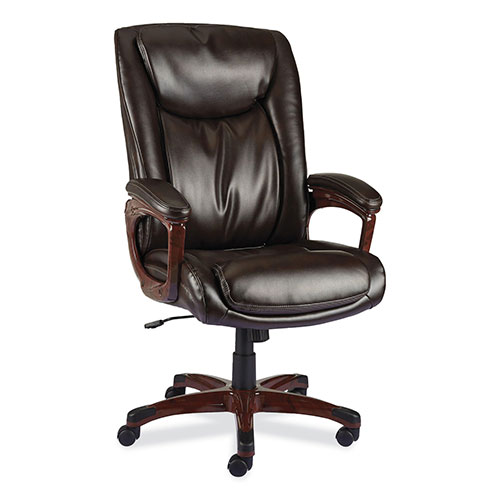 Alera Alera Darnick Series Manager Chair, Supports Up to 275 lbs, 17.13" to 20.12" Seat Height, Brown Seat/Back, Brown Base