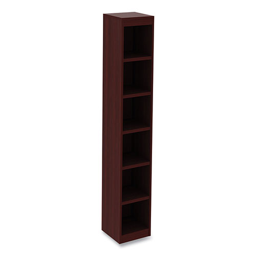 Alera Alera Valencia Series Narrow Profile Bookcase, Six-Shelf, 11.81w x 11.81d x 71.73h, Mahogany
