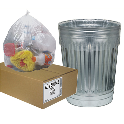 Aluf Plastics Can Liner, 38"x58", Clear