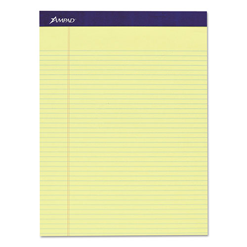 Ampad Legal Ruled Pads, Narrow Rule, 50 Canary-Yellow 8.5 x 11.75 Sheets, 4/Pack