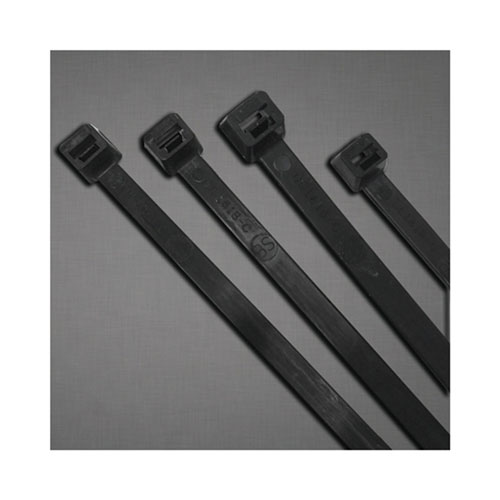 Anchor UV Stabilized Cable Tie, 50 lb Tensile Strength, 7.6 in L, Black, 100 Ea/Bag