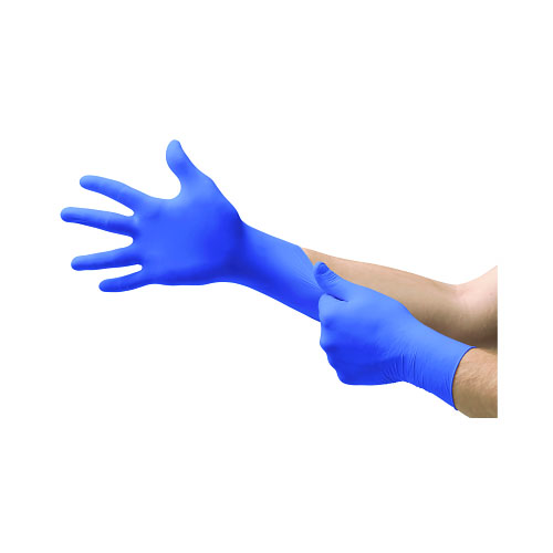 Ansell Cobalt® N19 Nitrile Powder-Free Disposable Gloves, Textured, 3.9 mil Palm/4.3 mil Finger, Medium, Cobalt
