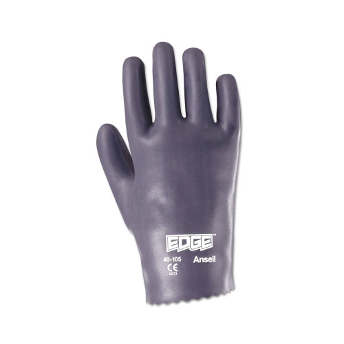 Ansell Edge Nitrile Gloves, Slip-On Cuff, Interlock Cotton, Size 9, Gray