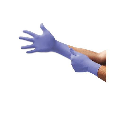 Ansell Supreno® SE Disposable Nitrile Gloves, Beaded Cuff, Medium, Violet Blue