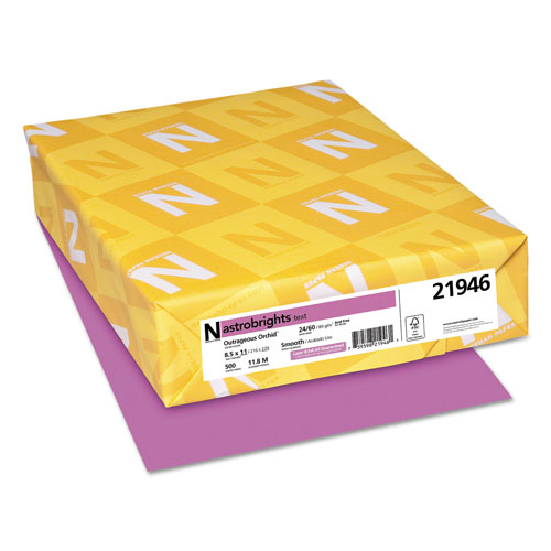 Astrobrights Color Paper, 24 lb, 8.5 x 11, Outrageous Orchid, 500/Ream