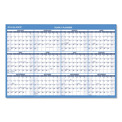At-A-Glance Horizontal Reversible/Erasable Wall Planner, 36 x 24, AY: 12-Month (July-June): 2022-2023, RY: 12-Month (Jan-Dec): 2023