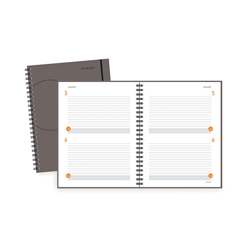 At-A-Glance Plan. Write. Remember. Planning Notebook Two Days Per Page , 11 x 8.38, Gray Cover, Undated