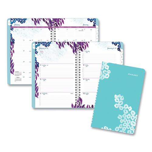 At-A-Glance Wild Washes Weekly/Monthly Planner, 8.5 x 5.5, Floral, Animal, 2021