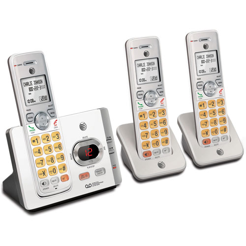 AT&T Cordless Phone, w/3 Handsets, 6-4/5"x3-2/5"x5-3/5", White