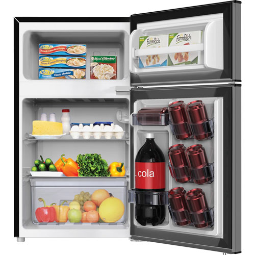 Avanti Products Compact Refrigerator 3.1cft, 2-Dr, 18-3/4" x 19-3/4" x 33-1/2", Stainless Steel
