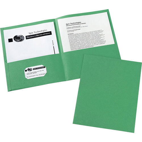 Avery 2-Pocket Folder, Letter-size, 20Sh/Pocket, 125/CT, Green