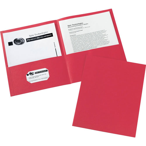 Avery 2-Pocket Folder, Letter-size, 20Sh/Pocket, 125/CT, Red