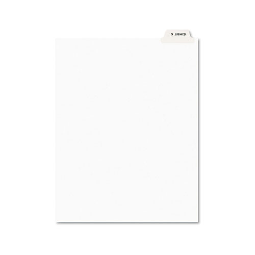 Avery Avery-Style Preprinted Legal Bottom Tab Divider, Exhibit K, Letter, White, 25/PK