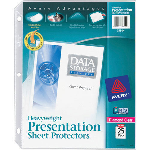 Avery Diamond Clear Heavyweight Sheet Protectors, Acid Free, Pack of 25