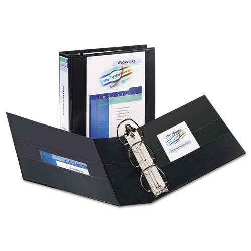 Avery Durable View Binder with DuraHinge and EZD Rings, 3 Rings, 3" Capacity, 11 x 8.5, Black