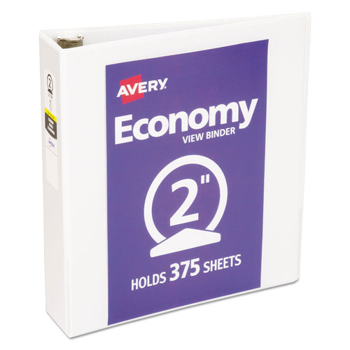 Avery Economy View Binder with Round Rings , 3 Rings, 2" Capacity, 11 x 8.5, White