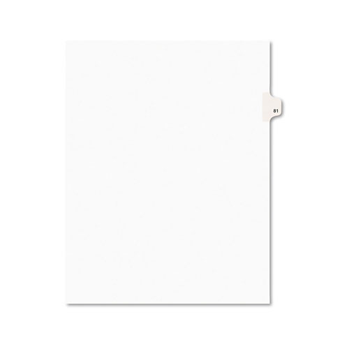Avery Preprinted Legal Exhibit Side Tab Index Dividers, Avery Style, 10-Tab, 81, 11 x 8.5, White, 25/Pack