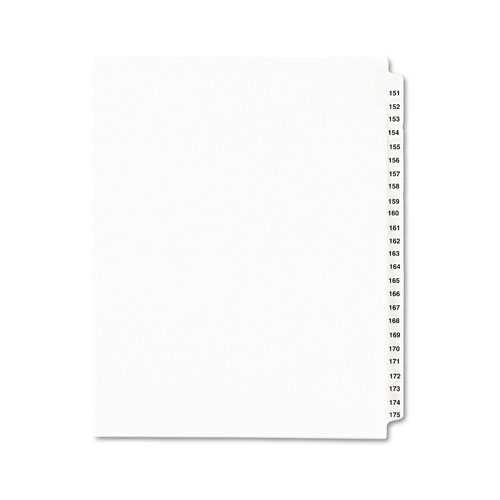 Avery Preprinted Legal Exhibit Side Tab Index Dividers, Avery Style, 25-Tab, 151 to 175, 11 x 8.5, White, 1 Set
