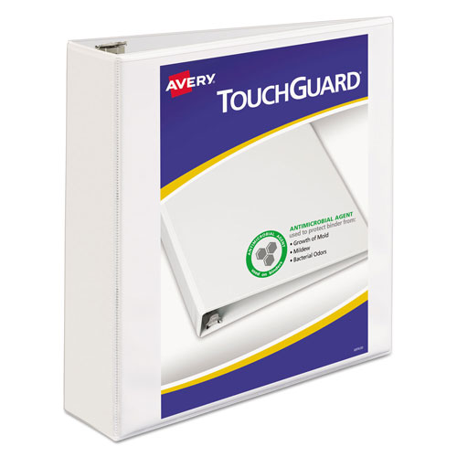 Avery TouchGuard Protection Heavy-Duty View Binders with Slant Rings, 3 Rings, 2" Capacity, 11 x 8.5, White