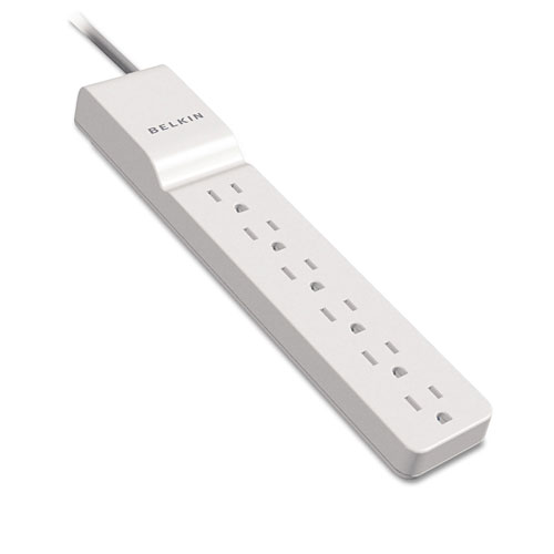 Belkin Home/Office Surge Protector, 6 Outlets, 4 ft Cord, 720 Joules, White