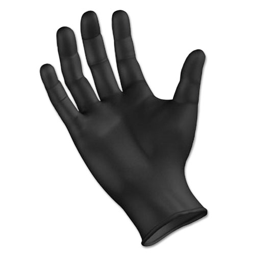 Boardwalk Disposable General Purpose Powder-Free Nitrile Gloves, M, Black, 4.4mil, 100/Box