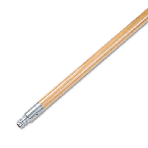 Boardwalk Metal Tip Threaded Hardwood Broom Handle, 15/16" Dia x 60" Long