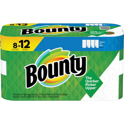 Bounty Select-A-Size Paper Towels - Towel - 11" x 5.90", 8 / Pack - White