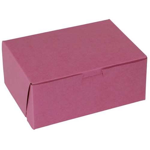 BOXit Pink Bakery Box, 7" x 7" x 4"