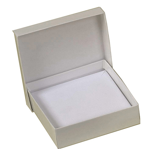 BOXit White Jewelry Box w/Cotton Insert, 5.25" x 3.75" x .875"