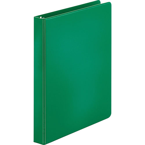 Business Source 35% Recycled Round Ring Binder, 1" Capacity, Green