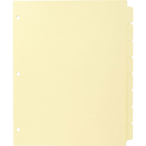 Business Source 8-Tab Indexed Sheet Dividers, Yellow
