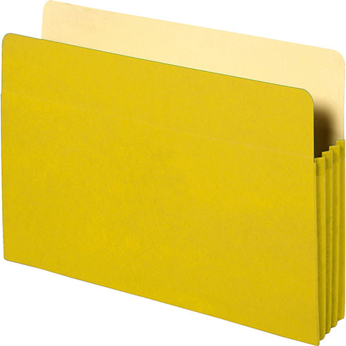 Business Source Accordion Pocket,3-1/2" Exp,11-3/4"x9-1/2",Yellow