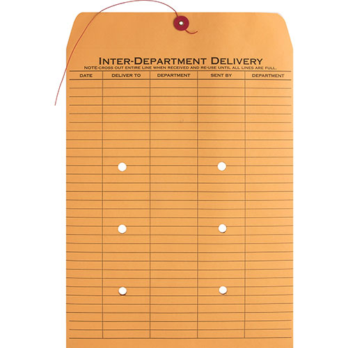 Business Source Envelopes, Interdepartmental, Two-sided, 10" x 13", Kraft