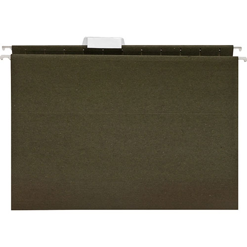 Business Source Hanging Folder, 1/5 Tab Cut, Letter, 25/BX, Standard Green