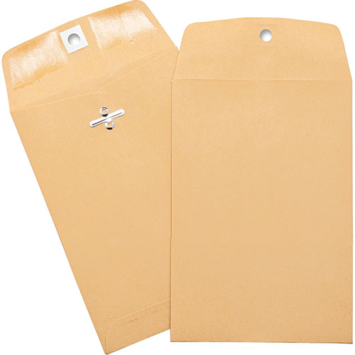 Business Source Heavy-duty Clasp Envelopes, 5" x 7-1/2", Brown Kraft
