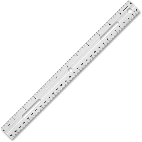 Business Source Plastic Ruler, 12", Beveled Edges, Clear