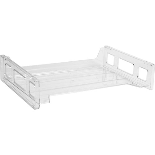 Business Source Stacking Tray, Side Load, Letter, Clear
