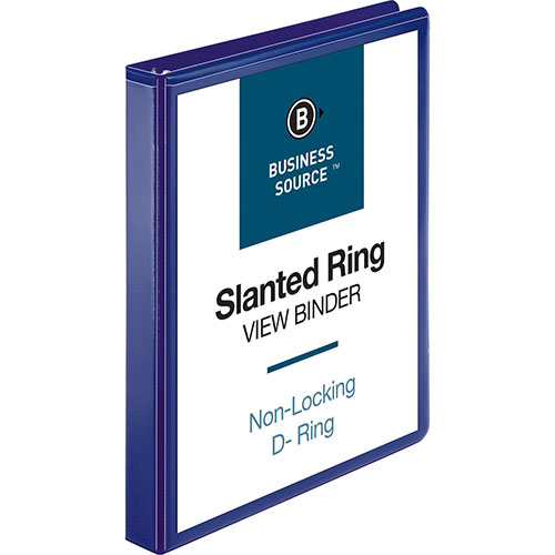 Business Source View Binder, D-Ring, 1", Navy