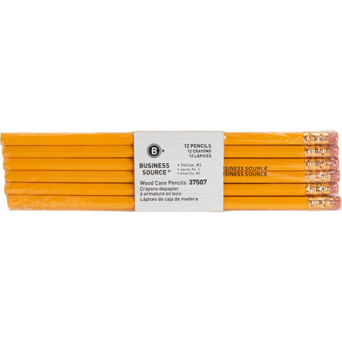 Business Source Woodcase Pencils, No. 2, Yellow