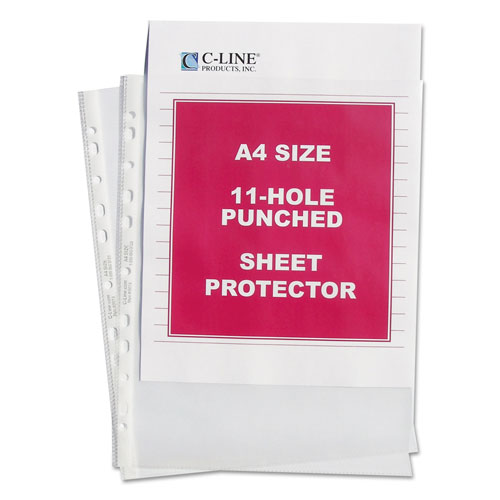 C-Line Standard Weight Poly Sheet Protectors, Clear, 2", 11 3/4 x 8 1/4, 50/BX