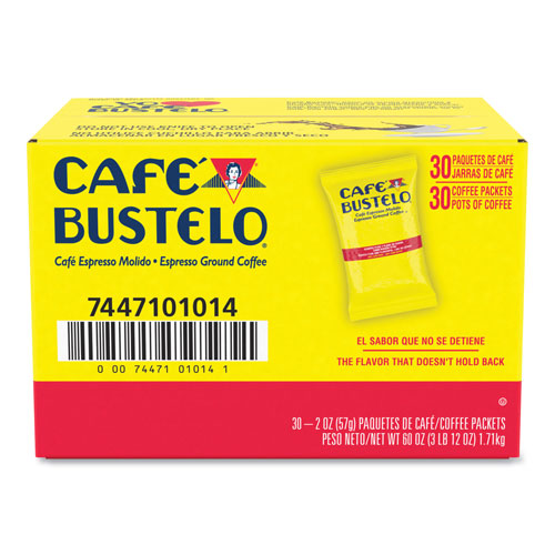 Cafe Bustelo Coffee, Espresso, 2oz Fraction Pack, 30/Carton