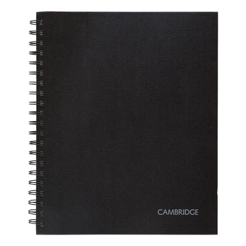 Cambridge Hardbound Notebook w/ Pocket, 1 Subject, Wide/Legal Rule, Black Cover, 11 x 8.5, 96 Sheets