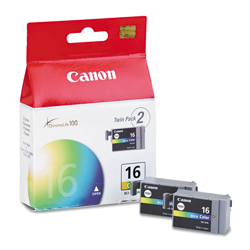 Canon BCI16 (BCI-16) Ink, 75 Page-Yield, Tri-Color, 2/PK