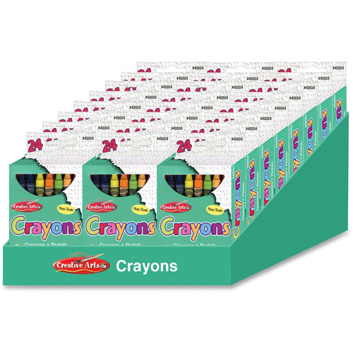 Charles Leonard Crayons, 24 Count, 12/BX,Assorted