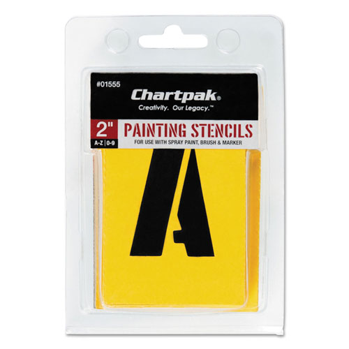Chartpak/Pickett Painting Stencil Set, A-Z Set/0-9, Manila, 35/Set